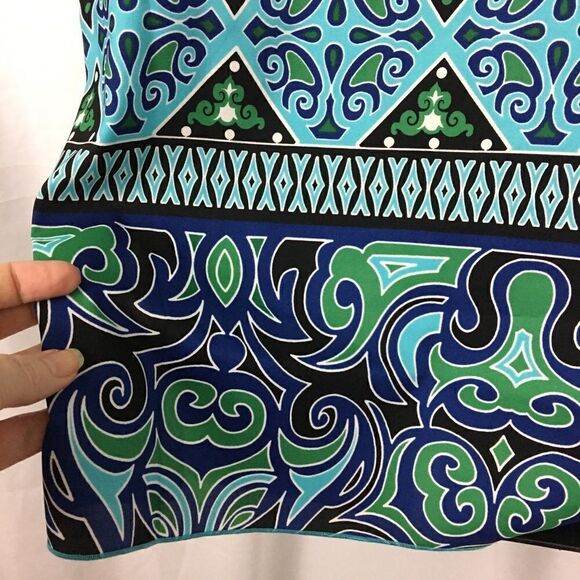 Chico’s Black Label Blue Green & Black Tunic Top Size 00 XS 2 - Picture 7 of 8